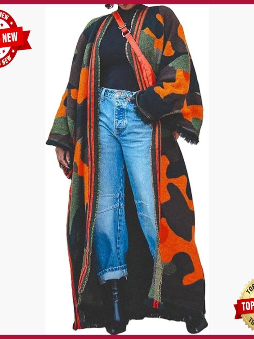 Open Front Floor Length Cardigan Sweater Duster Coat Outerwear